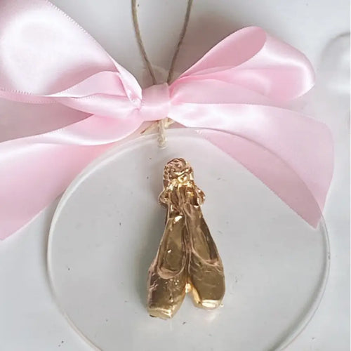 Beautiful Gold Leaf Gilded Ballet Slipper Ornament