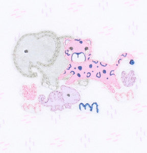Little Safari Embroidery Ruffle Bubble