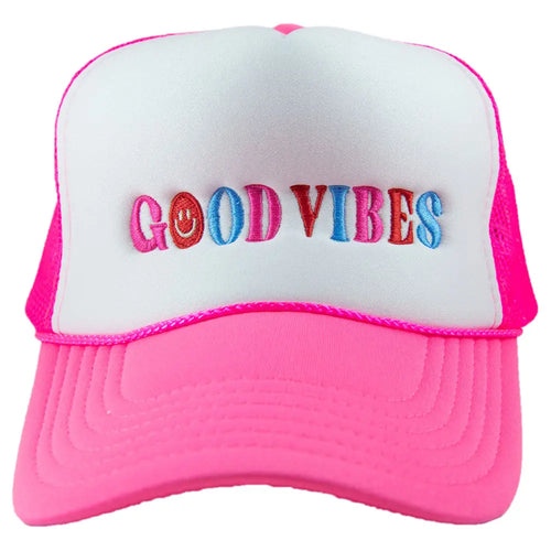 Happy Good Vibes Foam Trucker Hat