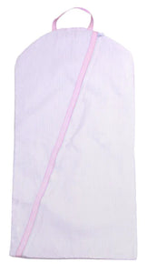 Pink Seersucker Hanging Garment Bag