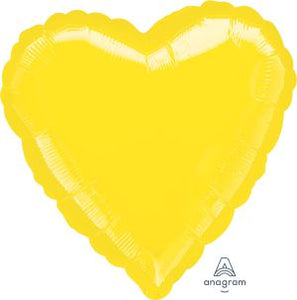Heart balloon in Metallic Yellow