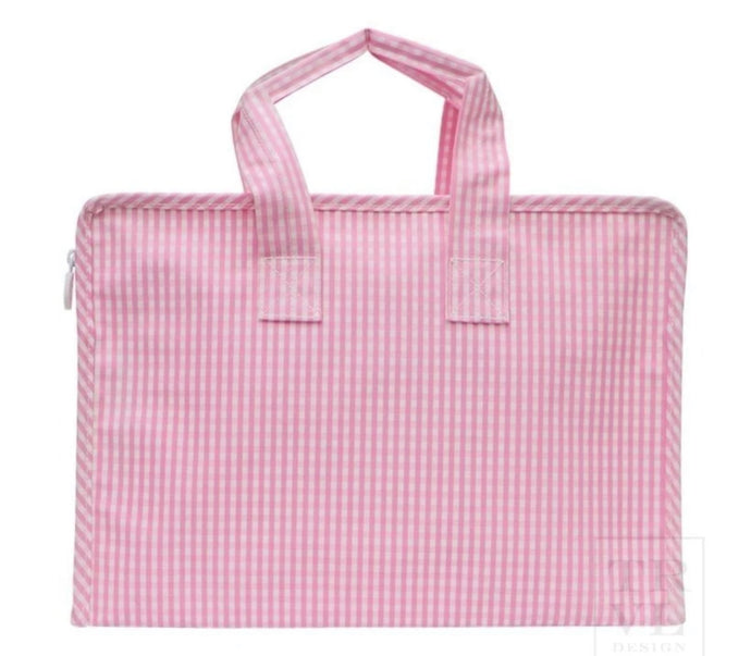 OVERNIGHT TOTE - PINK GINGHAM