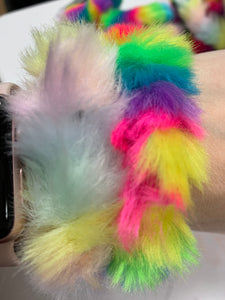 Rainbow Furry Scrunchies 2pk