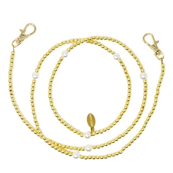 Face Mask Chain- Gold/pearl