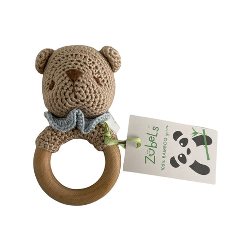 Bear Rattle w/ Wood Ring 5”