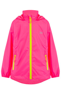 Neon Pink Mini Packable Waterproof Jacket