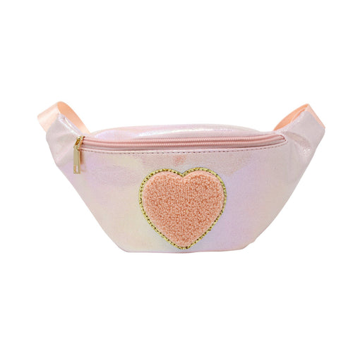 Pink Heart Patch Sling Bag