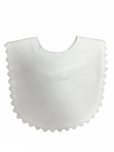 Pique Baby Bib, White