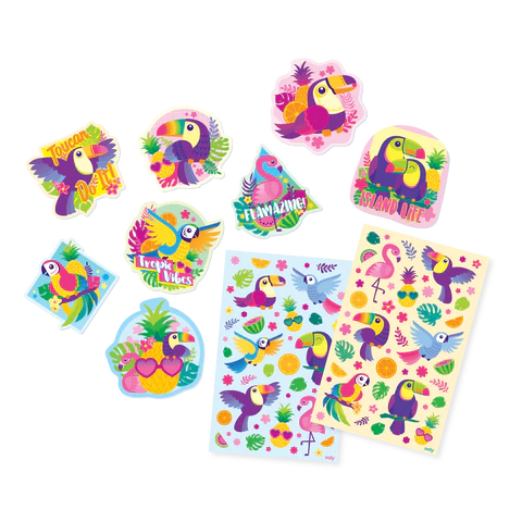 Tropical Birds scented stickers