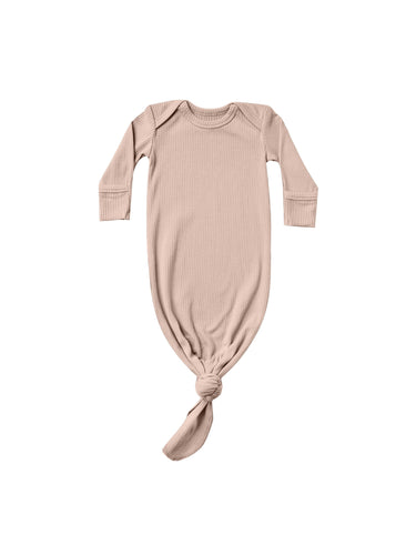 Ribbed Knotted Baby Gown-petal