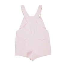 Channing Choo Choo Overalls Palm Beach Pink & Worth Avenue White Stripe With Heart Applique