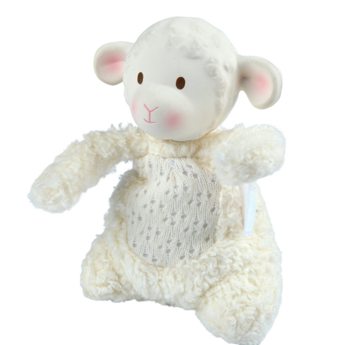 Bahbah the Lamb Soft Toy Natural Rubber Teether