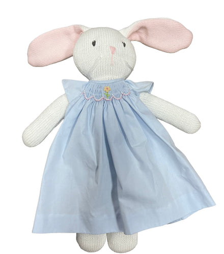 Bunny w/ Blue Smocked Dress