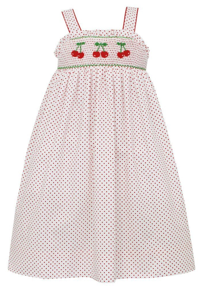 Smocked Cherries Strap Dress