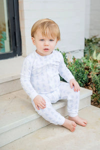 Blue Bunny Tails Parker Zipper Pajama