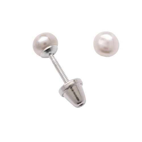 Sterling Silver White Pearl Earrings (SSE-White)