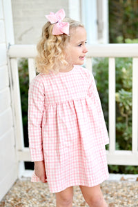 Size 10 Greta Little Girl Dress, Pink Plaid