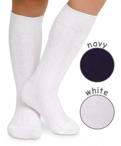 Classic cable knee high sock