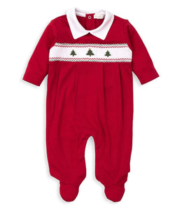 CLB Holiday Footie w/ Hand Smocking 6/9m