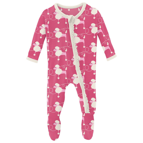 Flamingo Poodles Muffin Ruffle Footie