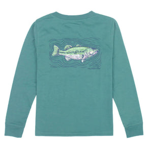 Spotted Bass LS Tee, Teal