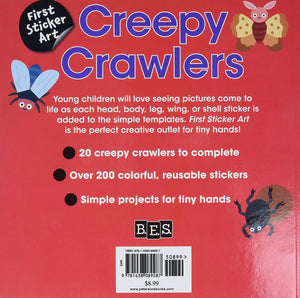 First Sticker Art: Creepy Crawlies: Use Stickers to Create 20 Cute Insects (Paperback)