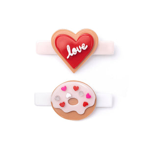 Heart + Donut Cookies Alligator Clips