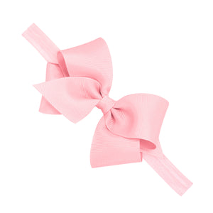 Light Pink Small Classic Grosgrain Bow On matching Band