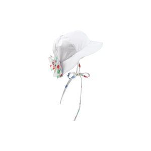 Pippa Petal Hat White with Bonita Blooms Bow
