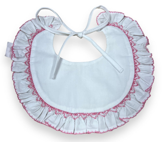 Pink Smocked Bib