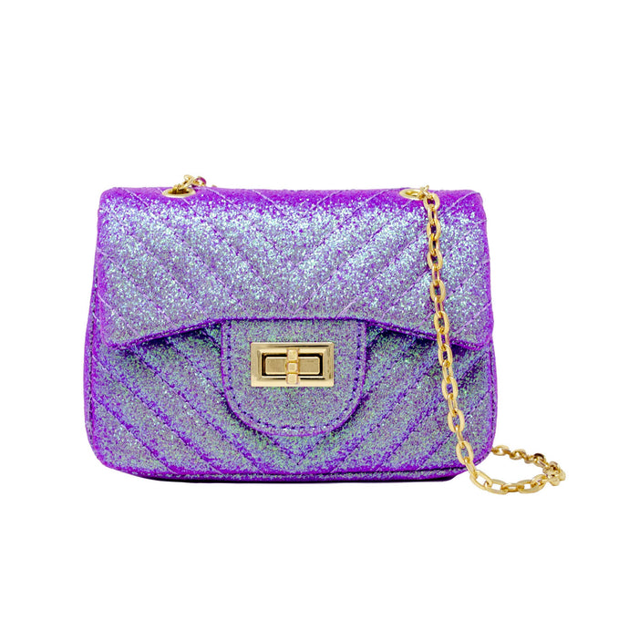 Purple Glitter Wave Handbag