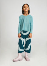 GEOMETRIC WAVE PRINT GIRL’S STRAIGHT-LEG TROUSERS