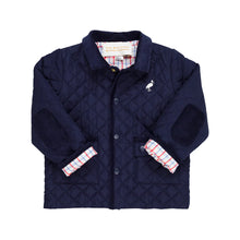 Caldwell Quilted Coat Nantucket Navy With Palmetto Pearl Stork