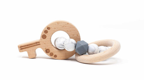 Key Teething Rattle- marble