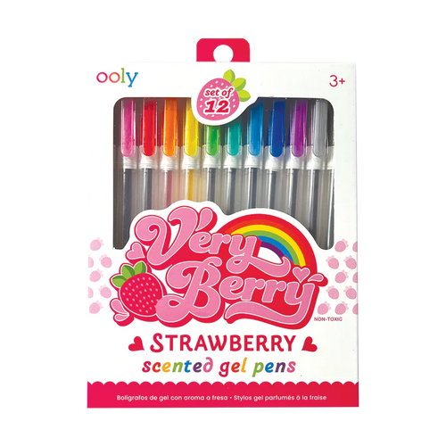 very berry strawberry scented gel pens - set of 12