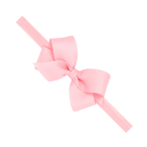 Light Pink Mini Classic Grosgrain Bow On matching Band