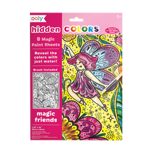 hidden colors magic paint sheets - magic friends
