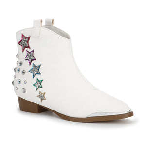 Miss Dallas Shooting Star Western Bootie in White