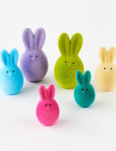 Small Flocked Bunny Eggs(5in)