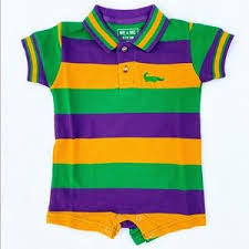 Mardi Gras Stripe Shortall