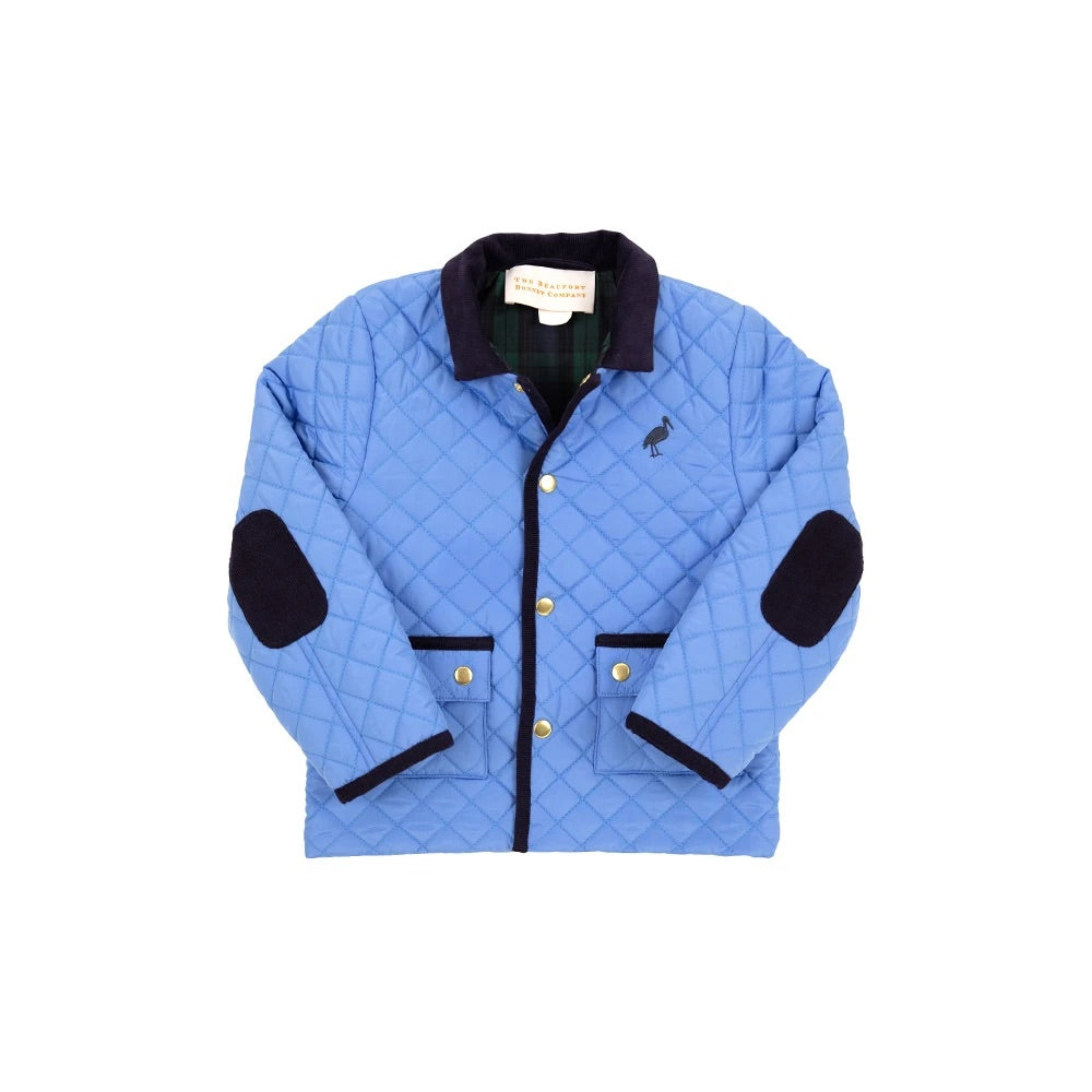 Caldwell Quilted Coat Barbados Blue with Nantucket Navy