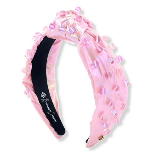 IRIDESCENT PINK HEADBAND WITH BEADS