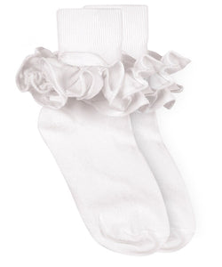 2143 Misty Ruffle Lace Turn Cuff Socks 1 Pair