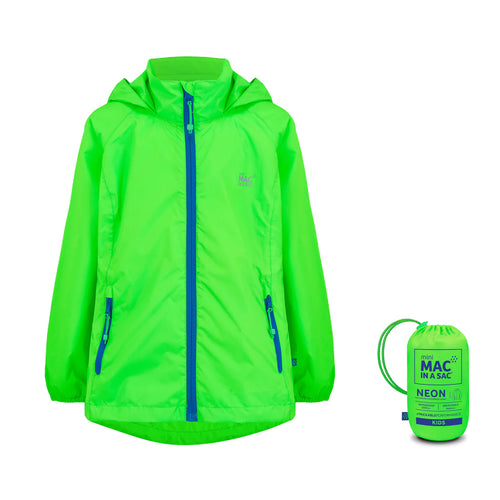 Neon Green Mini Packable Waterproof Jacket