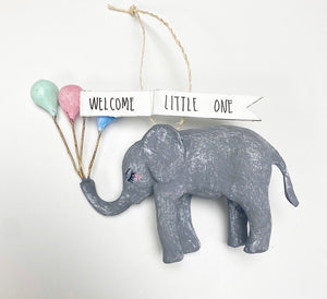 Welcome Little one Elephant ornament