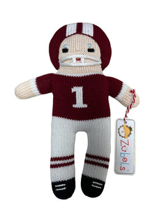 Football Plush Doll 12” maroon