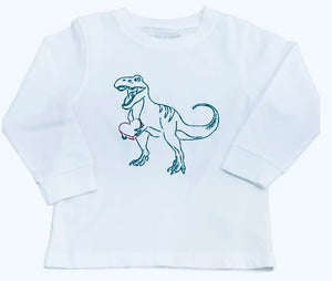LS WHITE TREX WITH HEART T-SHIRT