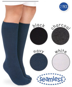 Cotton Knee High Socks 2 Pair Pack, Navy