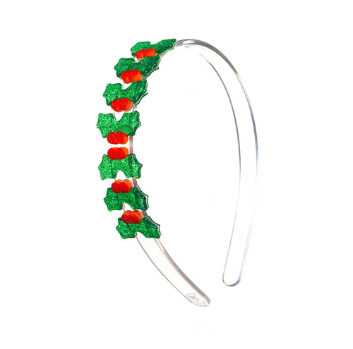 Mistletoe Glitter Green Acrylic Headband