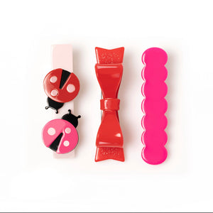Ladybug Pink Combo Alligator Clip Set